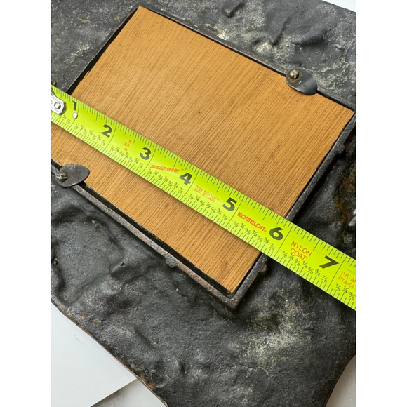 Vintage Ornate Cast Metal Picture Frame Cherub Floral Black Bronze Patina 4.5x6 - Picture 11 of 12